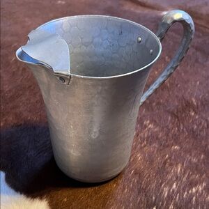Vintage Hand Forged Everlast Metal Hammered Aluminum Pitcher with Ice Shield